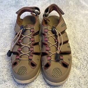 Eddie Bauer Blakely Sandals Women's Brown Leather Fisherman Pull On